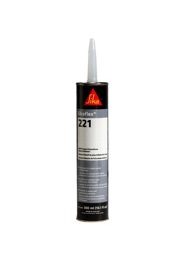 Sika Sikaflex-221 - Black - Multi-purpose polyurethane sealant/adhesive - Creates permanent elastic seal - Sandable/paintable - Non-corrosive - 10.1 fl oz - Image 1