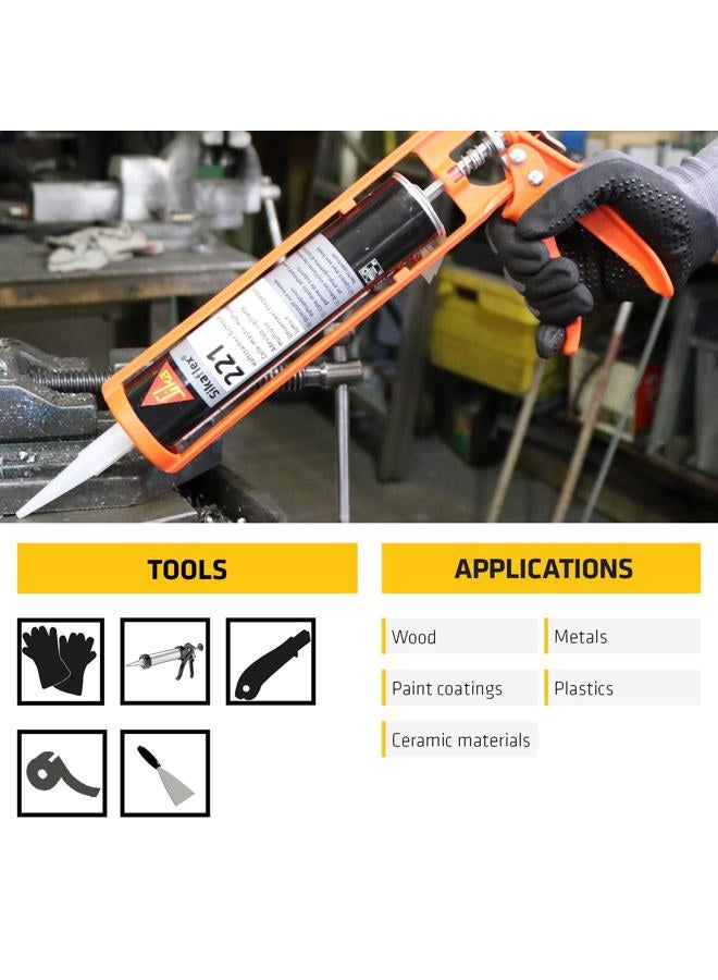Sika Sikaflex-221 - Black - Multi-purpose polyurethane sealant/adhesive - Creates permanent elastic seal - Sandable/paintable - Non-corrosive - 10.1 fl oz - Image 5
