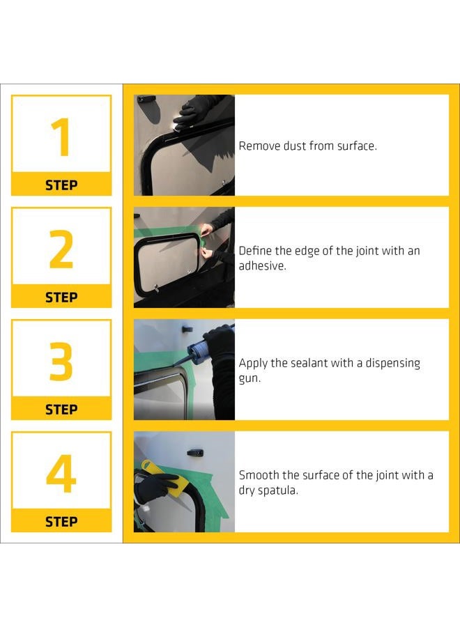 Sika Sikaflex-221 - Black - Multi-purpose polyurethane sealant/adhesive - Creates permanent elastic seal - Sandable/paintable - Non-corrosive - 10.1 fl oz - Image 4
