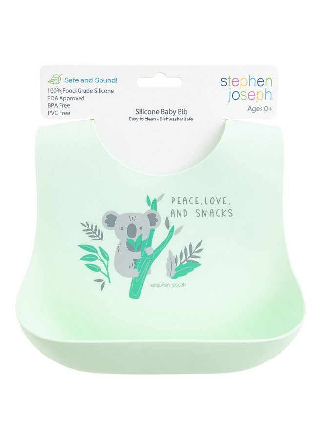 Stephen Joseph Silicone Bib, One Size, KOALA - Image 1