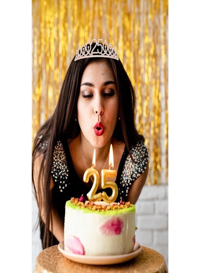CIEHER 25th Birthday Crown Sash and Pearl Pin Set, 25th Birthday Gifts for Girls It's My 25 Birthday Decorations Women - Image 2
