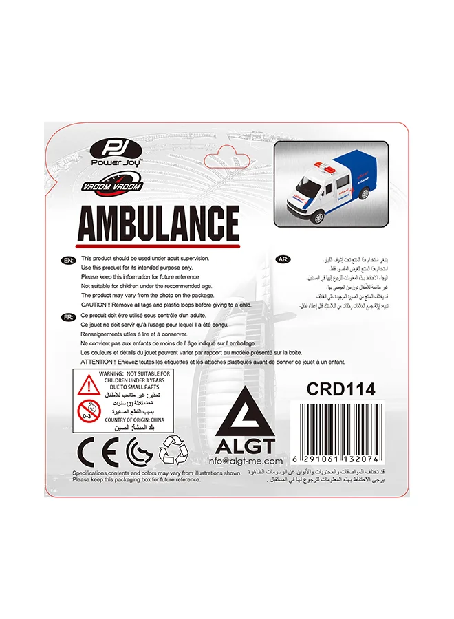 Power Joy Die Cast Dubai Ambulance 1 Pc