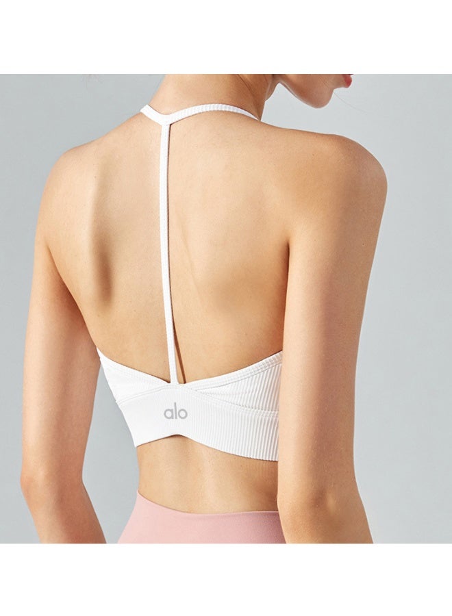 alo Alo Yoga Sports Bra - Neckline Halter Backless Activewear Top  - Image 3