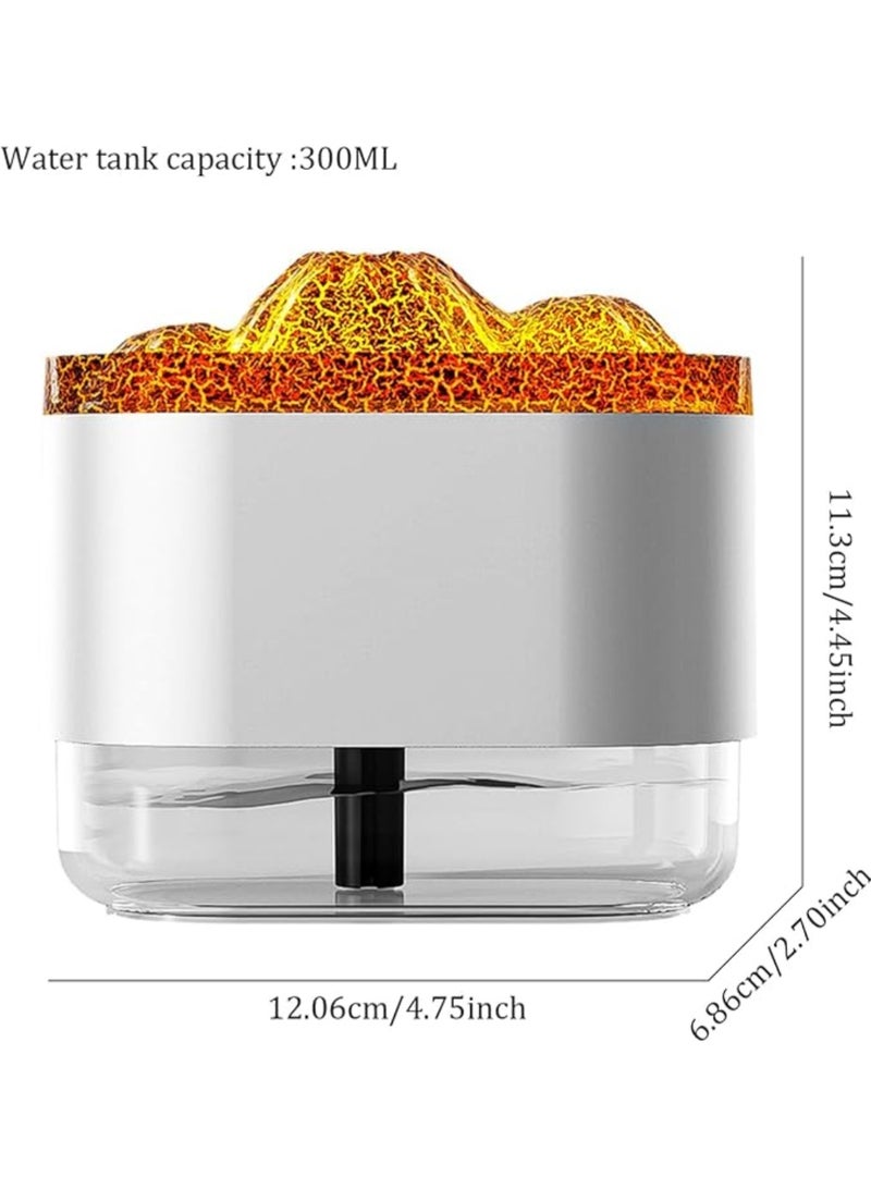300ML Quiet Flame Volcano  Humidifier with Warm Colorful Light and 2 Mist Modes for Home and Office - Image 2