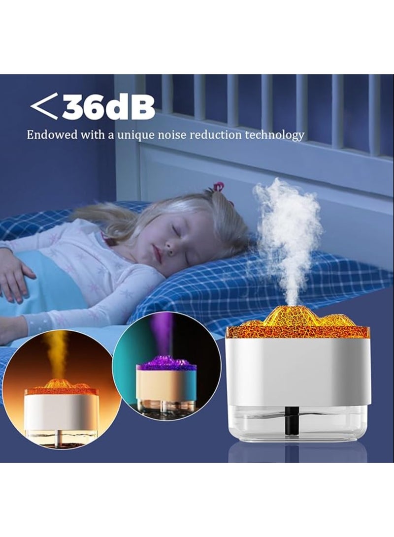 300ML Quiet Flame Volcano  Humidifier with Warm Colorful Light and 2 Mist Modes for Home and Office - Image 4