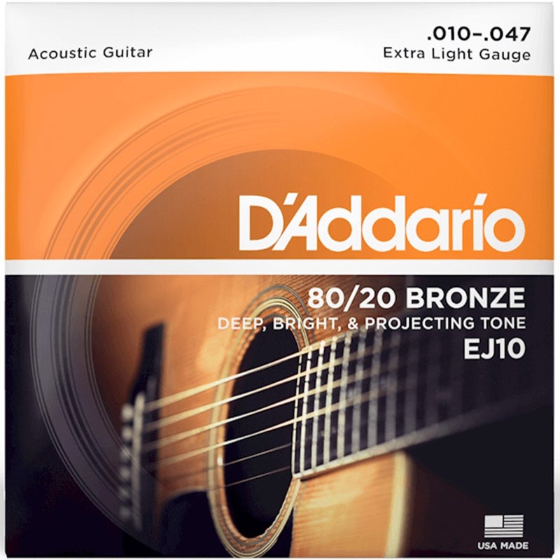 Daddario EJ10 Phosphor Bronze Acoustic Guitar String Extra Light - 10-47 - Image 1