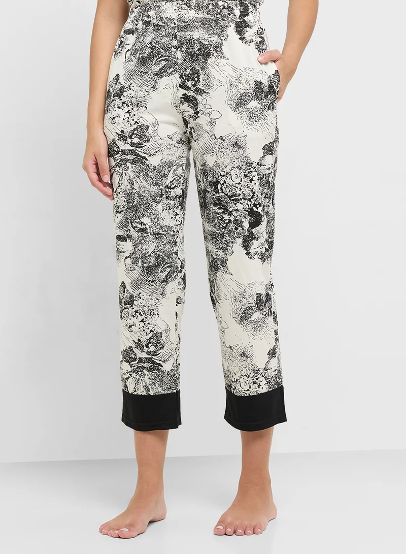Ginger 3Pc Monochrome Cami, Shirt & Pyjama Set