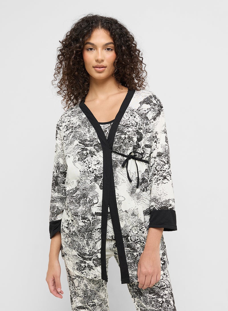 Ginger 3Pc Monochrome Cami, Shirt & Pyjama Set  - Image 4