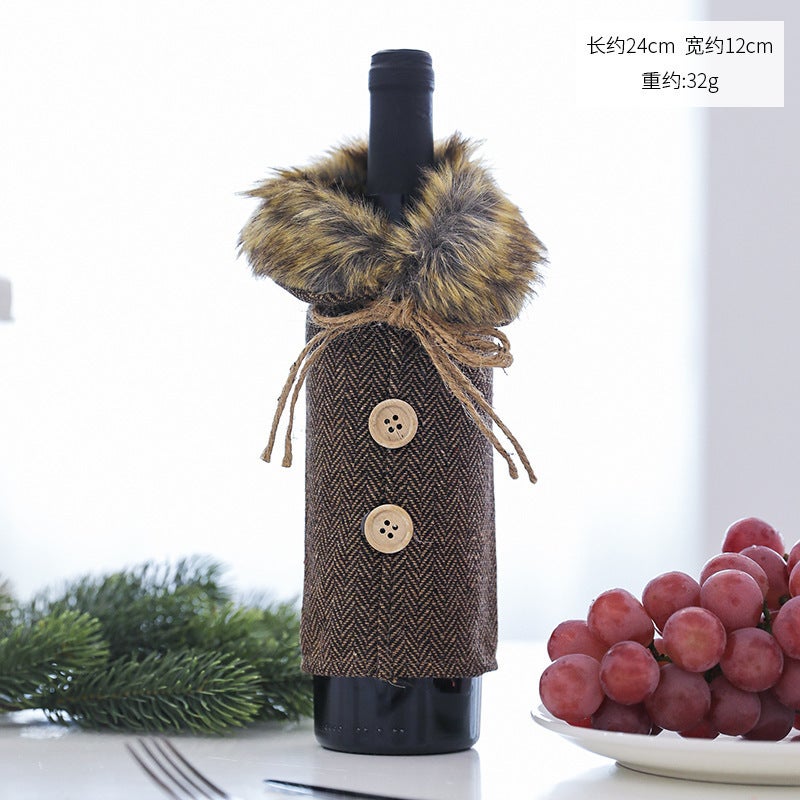 New Christmas Decorations Dress Dress Wine Bottle Set Creative Christmas Wine Set Home Dining Table Decoration - Image 1