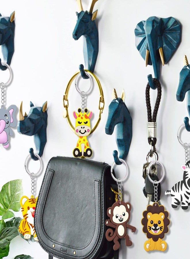 CiciBear 24 Pack Wild Animal Party Return Favors with Lion, Monkey, Giraffe, Zebra, Elephant and Tiger Keychains for Jungle Safari Wild Woodland Baby Shower, Birthday, School Carnival Rewards - Image 4