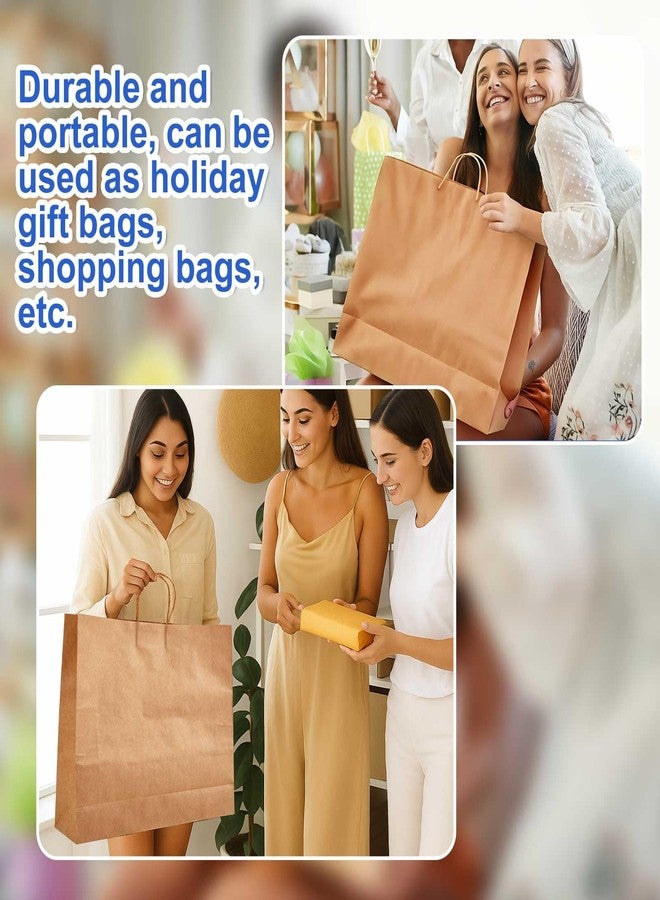 مايتيز أكياس هدايا ورقية كبيرة جدًا من مايتيز، 30 قطعة، مقاس 20×16×5 بوصة، مزودة بمقابض، أكياس كرافت بالجملة، مناسبة للأعمال التجارية، والبضائع، والهدايا، والتسوق، ومتاجر البيع بالتجزئة، وحفلات أعياد الميلاد، لون بني، متعددة الاستخدامات. - Image 5