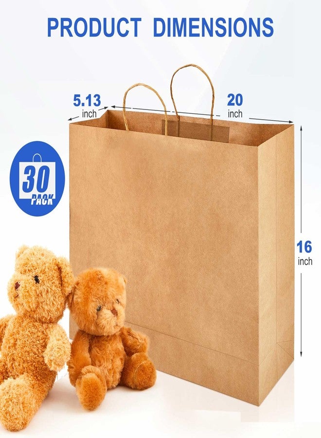 مايتيز أكياس هدايا ورقية كبيرة جدًا من مايتيز، 30 قطعة، مقاس 20×16×5 بوصة، مزودة بمقابض، أكياس كرافت بالجملة، مناسبة للأعمال التجارية، والبضائع، والهدايا، والتسوق، ومتاجر البيع بالتجزئة، وحفلات أعياد الميلاد، لون بني، متعددة الاستخدامات. - Image 2