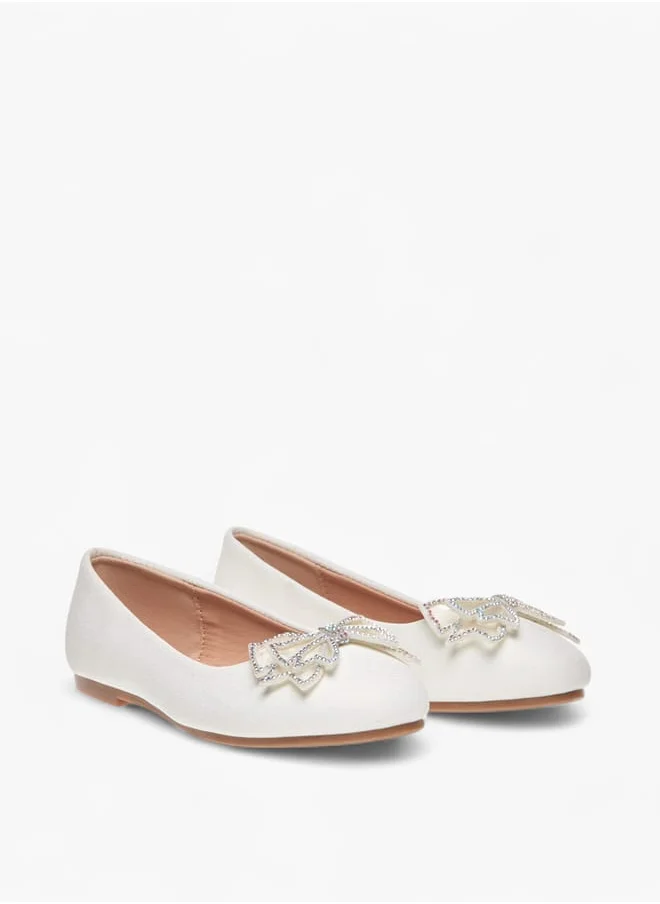 Flora Bella By Shoexpress Girls Bow Embellished Slip-On Ballerina Shoes Ramadan Collection