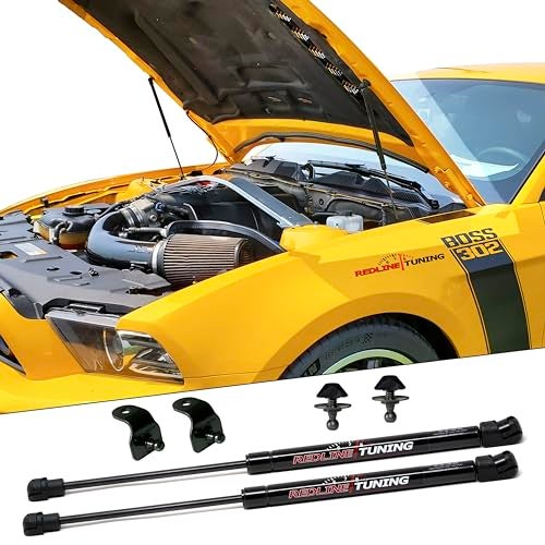 Redline Tuning 21-11024-02 Hood QuickLIFT Plus Bolt in Struts Compatible with Ford Mustang 2005-2014 All Stock Hoods (All Black Components) - Image 1