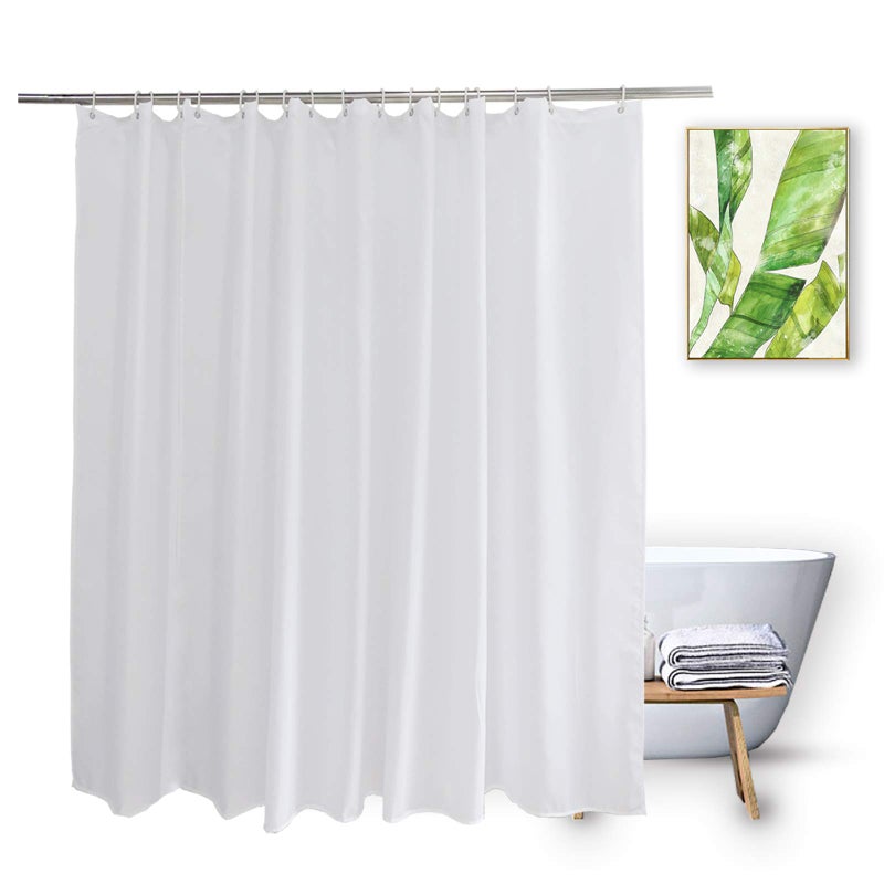 Vosign Extra Wide Shower Curtain Liner 108x72 inch White Fabric Shower Curtain Liners Hotel Bathroom Shower Curtains Water Repellent