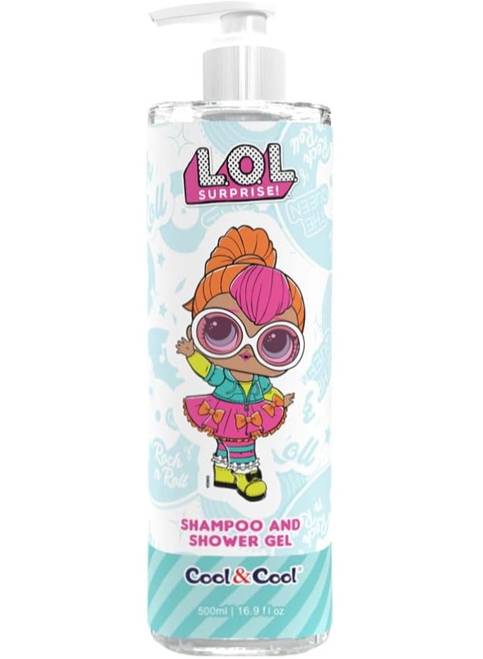 كول اند كول LOL Surprise Neon QT، شامبو وجل استحمام للأطفال خالي من الكحول مملوء بالبابونج برو فيتامين B5 - 500 مل - Image 1