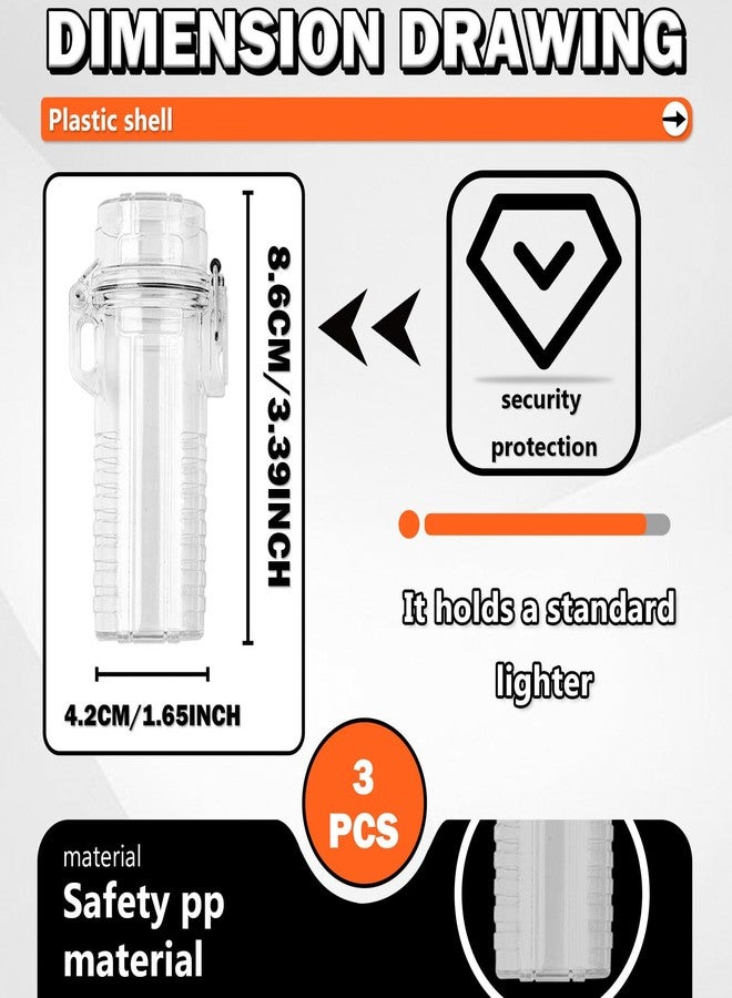 GTILE 3 PCS Transparent Waterproof Lighter Case, Lighter Sleeve for Men, Lighter Protective Case, Lighter Cases for Outdoor (Transparent) - Image 2
