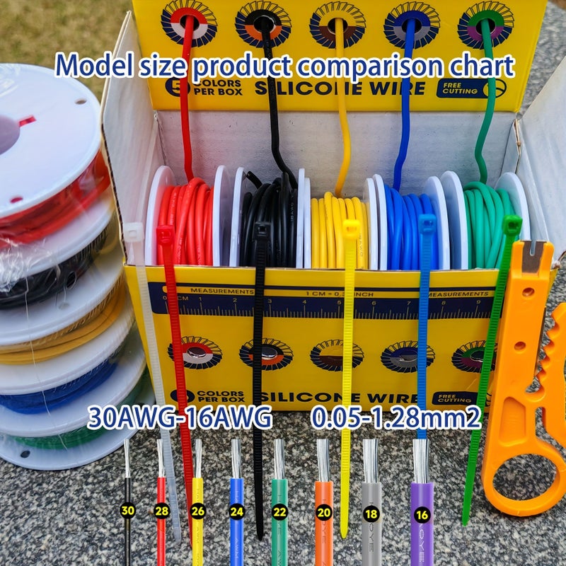 1 Set 5 Colors Silicone Stranded Electrical Wire 22 AWG 10 Meter 32.8 Feet Tinned Copper Flexible Hookup Wire Kit For DIY Automotive Home Wiring Projects - Image 2