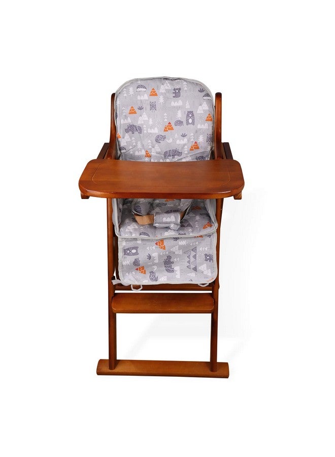 Kocpudu High Chair Pad, High Chair Cushion, Cute Pattern, Comfortable Seat Belt Design, Soft and Comfortable Seat Cushion Breathable Pad, Baby Sits More Safe and Comfort(Gray Animal Pattern) - Image 4