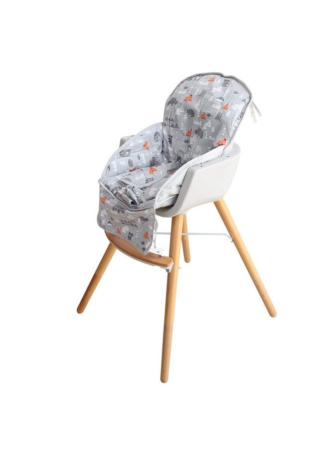 Kocpudu High Chair Pad, High Chair Cushion, Cute Pattern, Comfortable Seat Belt Design, Soft and Comfortable Seat Cushion Breathable Pad, Baby Sits More Safe and Comfort(Gray Animal Pattern) - Image 3