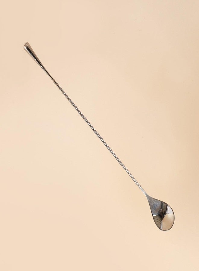 PicFest Stainless Steel Bar Spoon – 30cm Professional Cocktail Stirring Spoon with Teardrop Twisted Handle – Long Bar Stirrer for Mixing Cocktails, Durable Bartender Tool (1, Silver) - Image 3