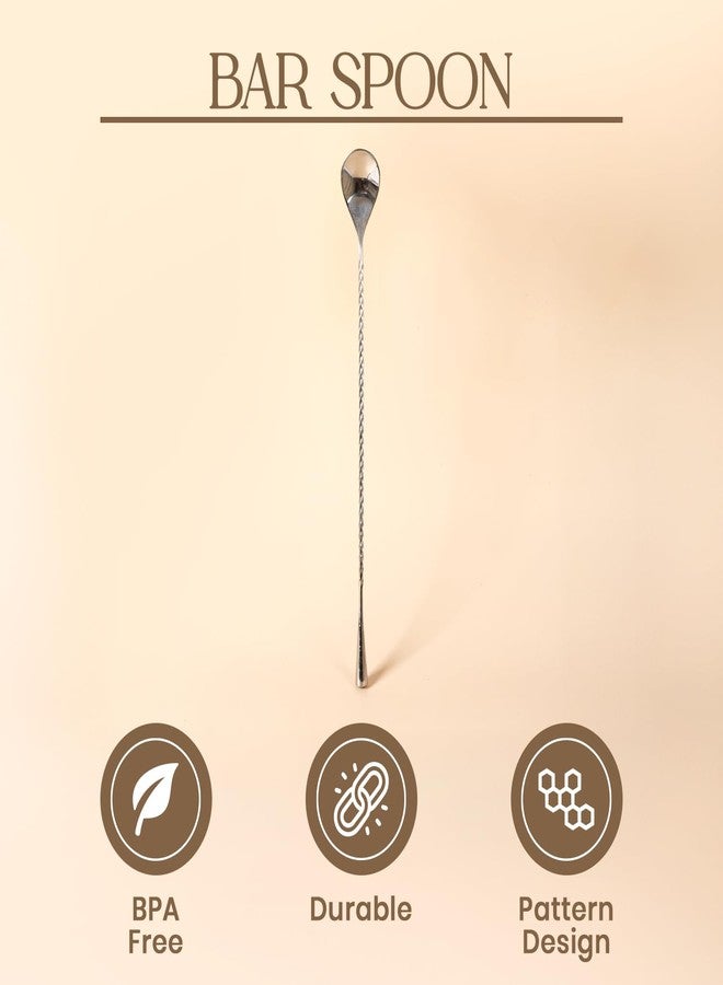 PicFest Stainless Steel Bar Spoon – 30cm Professional Cocktail Stirring Spoon with Teardrop Twisted Handle – Long Bar Stirrer for Mixing Cocktails, Durable Bartender Tool (1, Silver) - Image 5