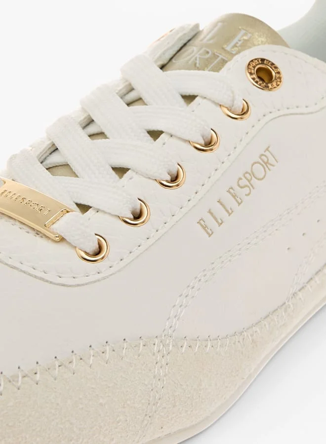 ELLE Women's Panelled Sneakers with Lace-Up Closure