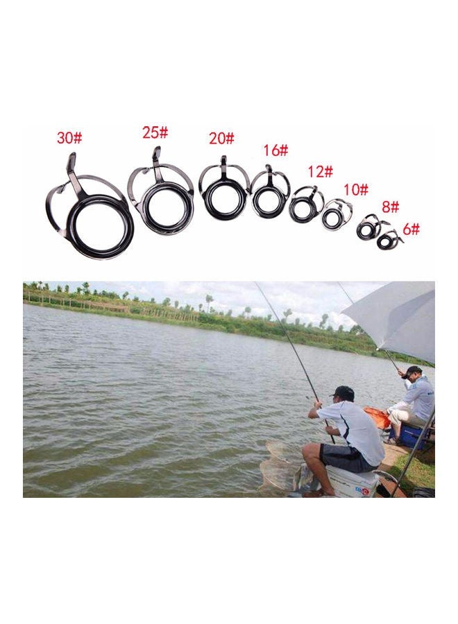 NIBEMINENT Pieces Of 75 Dual Legs Stainless Steel Fishing Rod Guides Top Tips Set Eye Rings 20 x 10 20cm - Image 1