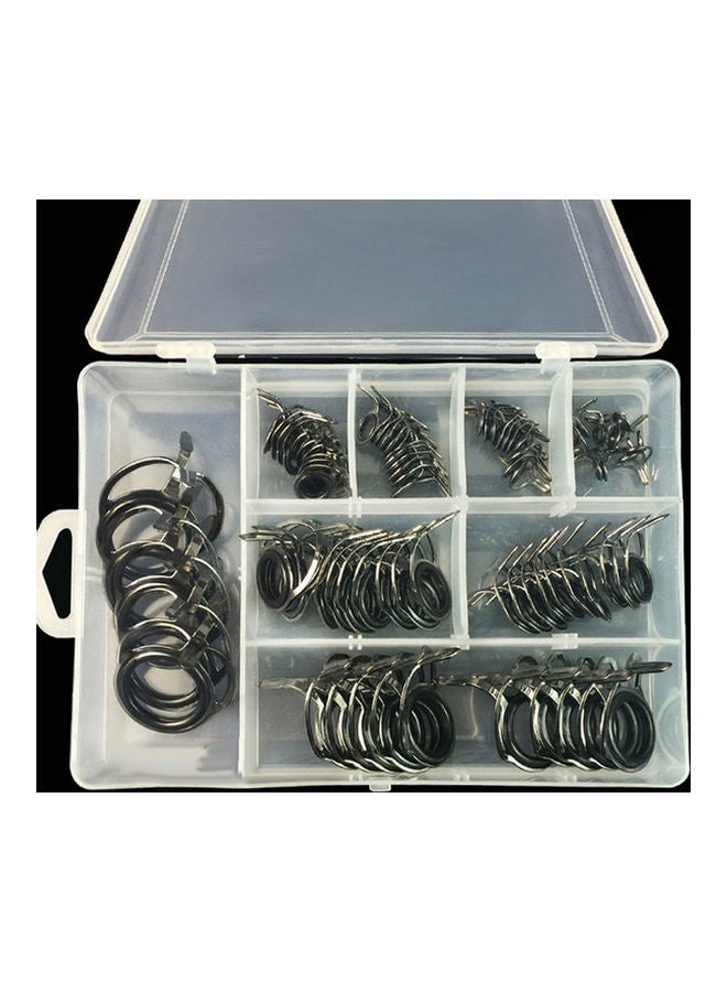 NIBEMINENT Pieces Of 75 Dual Legs Stainless Steel Fishing Rod Guides Top Tips Set Eye Rings 20 x 10 20cm - Image 5