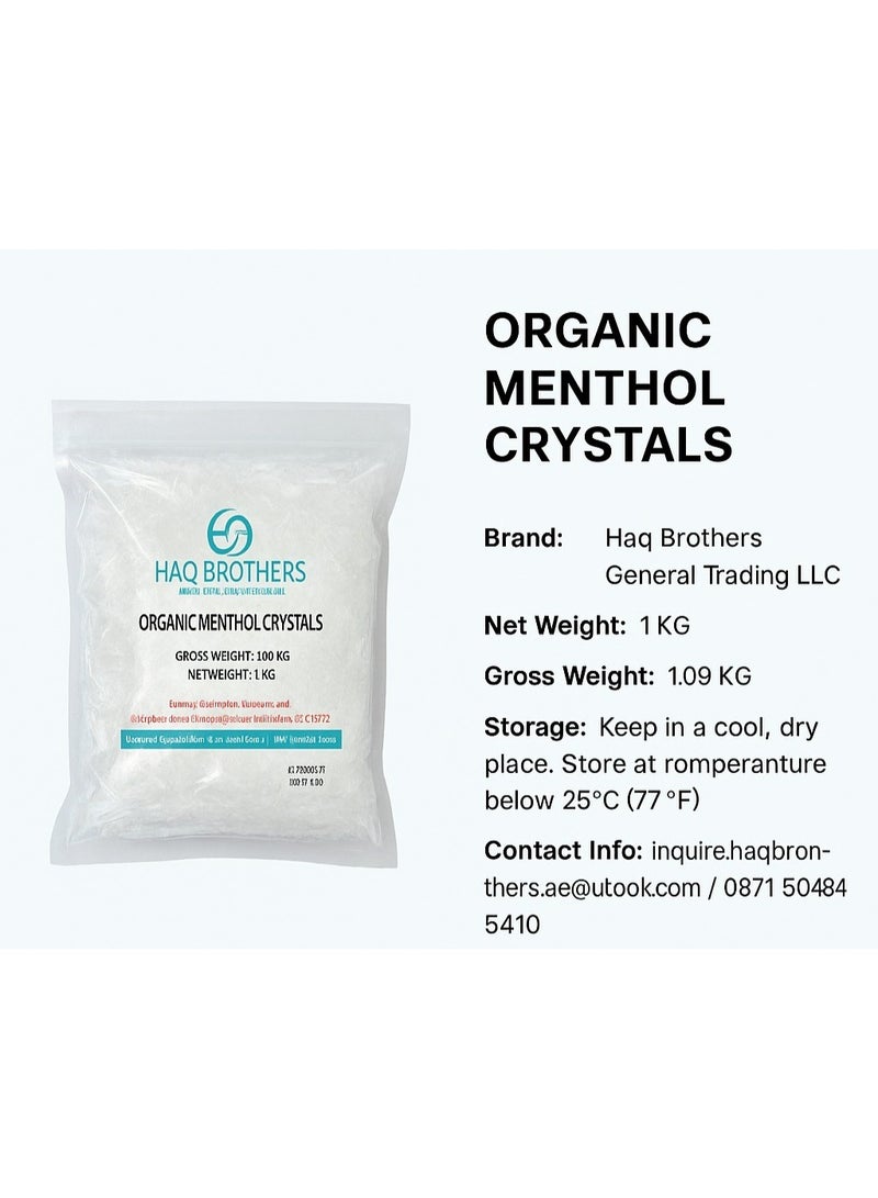 HAQ BROTHERS: 1 KG Menthol Crystals | 100% Pure & Organic | Cooling & Refreshing Aroma | For Aromatherapy, Pain Relief Balm, Soaps and Cosmetics - Image 2