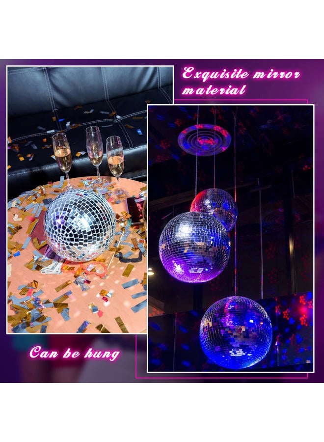 WILLBOND 12 Pack Silver Disco Ball Hanging Mirror Ball with Hanging Ring for Fun Retro Disco Party Decorations Party DJ Lighting Effect Stage Props Game Accessories, 5.91 Inch, 3.94 Inch, 3.15 Inch, 2.36 Inch - Image 5