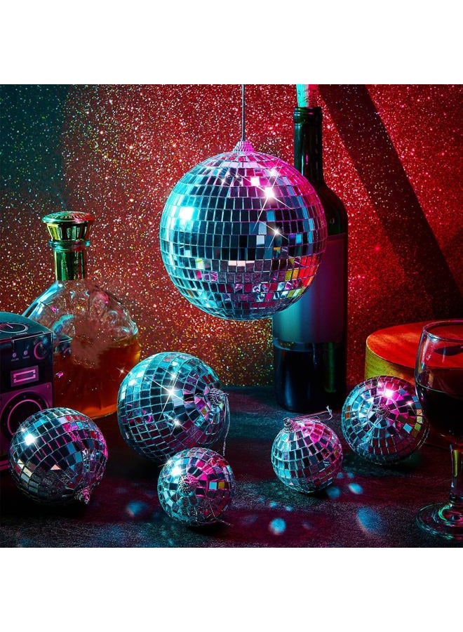WILLBOND 12 Pack Silver Disco Ball Hanging Mirror Ball with Hanging Ring for Fun Retro Disco Party Decorations Party DJ Lighting Effect Stage Props Game Accessories, 5.91 Inch, 3.94 Inch, 3.15 Inch, 2.36 Inch - Image 4