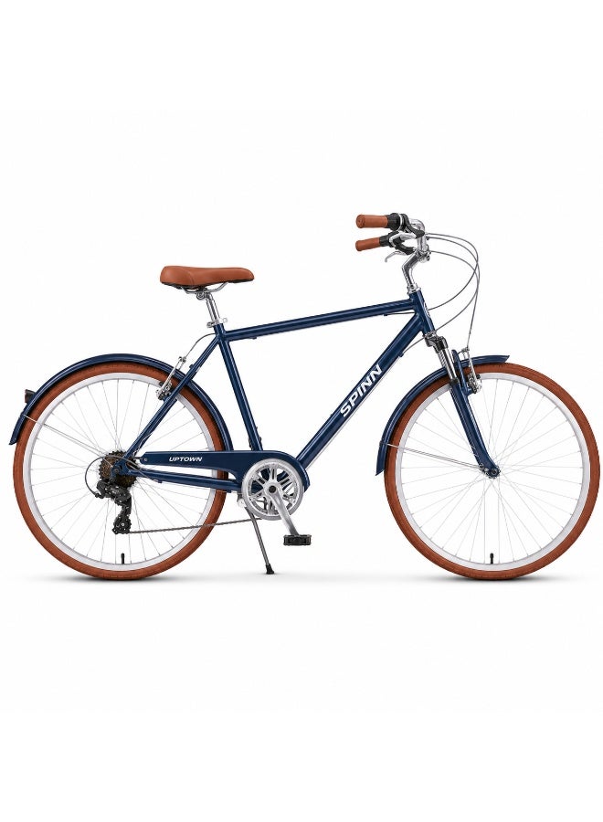 Spinn Uptown 7D Men's 26-Inch Bike | 26-Inch Wheel Size | 7-Speed | Adjustbale Seat | Oxford Blue - Image 1