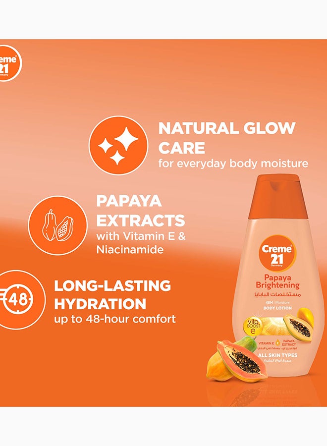 Creme 21 Papaya Brightening Body Lotion | 48H Moisture with Vitamin E Protection | Brightening Body Moisturiser for Glowing & Even-Toned Skin | Dermatologically Tested | Born in Germany - Image 3