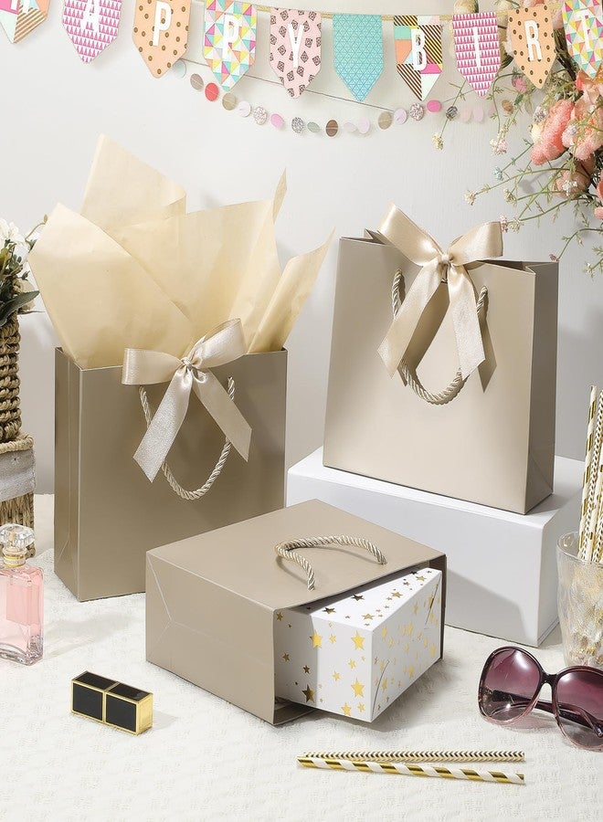 DOYIDE 30 Pack Gift Bags Medium Size with Ribbon and Greeting Cards Tissue Paper, 9"x7"x3.1" Portable Paper Gift Bag with Handles, Thank You Bags for Wedding Birthday Party Mothers Day Bridal Shower - Image 2