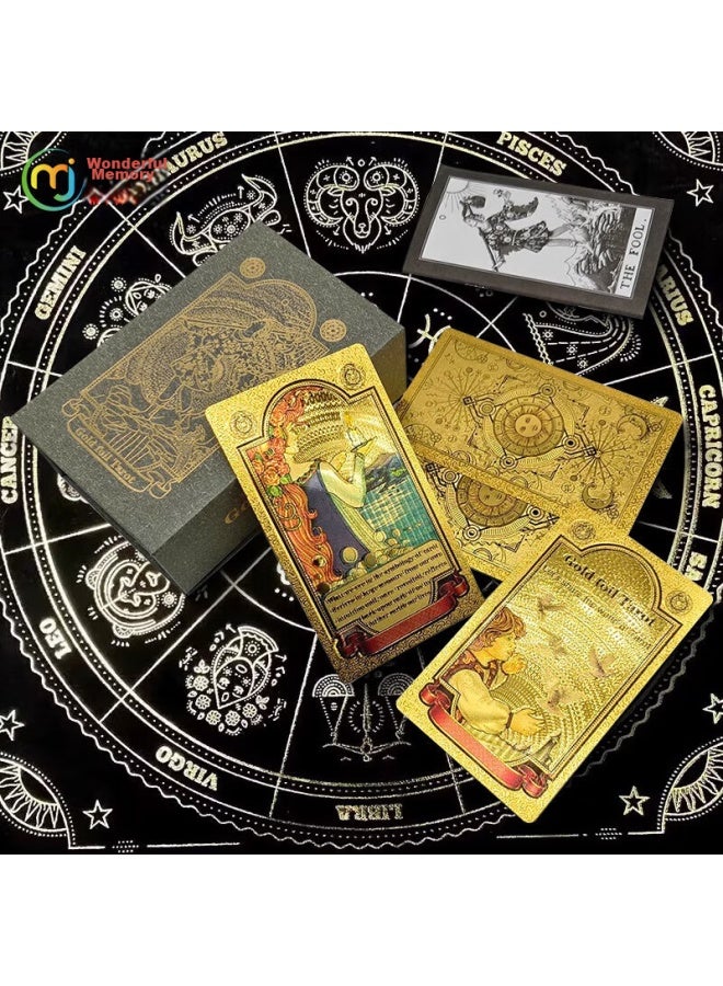 Wonderful Notes Miaoji Boxed Weitatao Tarot Card Classic Edition, Gold Foil Pvc Waterproof, Classic Sun Back Mj8361 - Image 1