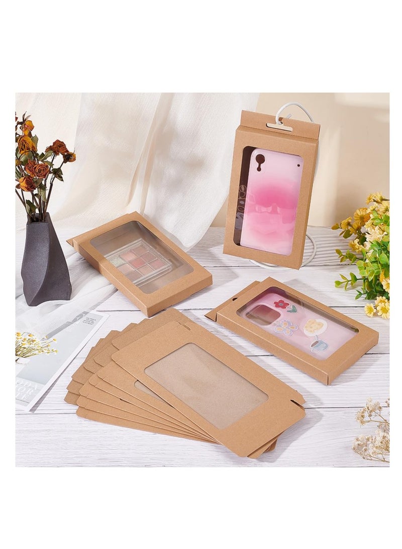 SYOSI 30 قطعة من صناديق ورق الكرافت، مع نافذة شفافة، صناديق هدايا من الورق المقوى المستطيل، صندوق نافذة عرض، لحافظة الهاتف، والحلوى، والماكرون، وخاتم الأقراط، وتغليف المجوهرات (4.13×0.59×7.8 بوصة) - Image 5
