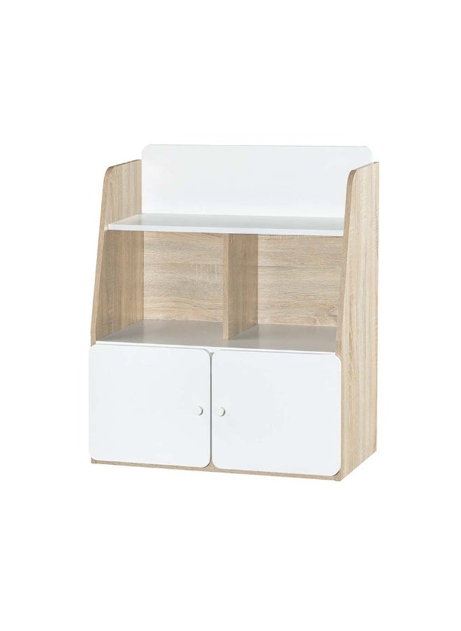 DANUBE HOME Kinder 2 Door Open Shelf Kids Dresser Modern Storage Dresser For Kids Room Bedroom Closet Hallway-White & Sonoma Oak  - Image 4