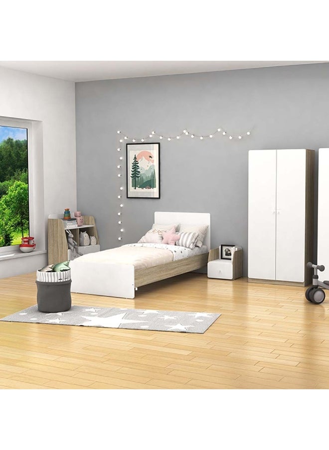 DANUBE HOME Kinder 2 Door Open Shelf Kids Dresser Modern Storage Dresser For Kids Room Bedroom Closet Hallway-White & Sonoma Oak  - Image 5