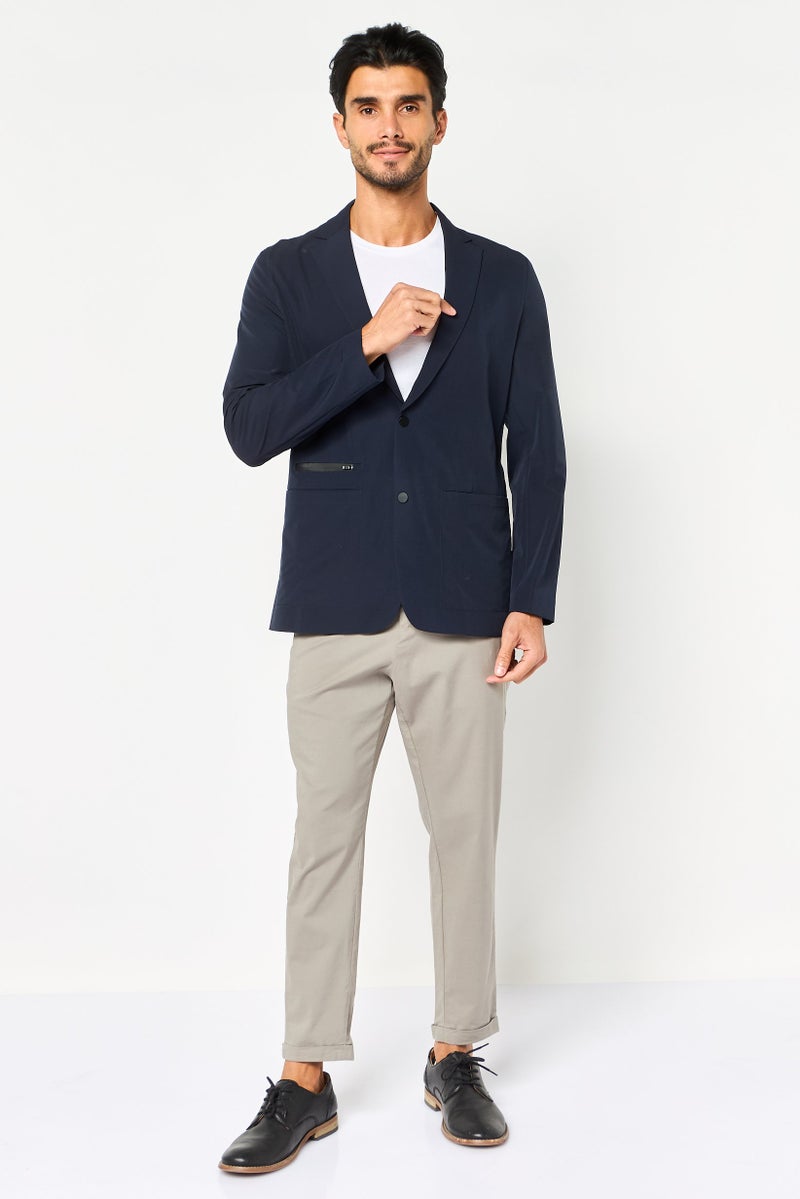 SELECTED Men Regular Fit Solid Long Sleeve Casual Blazer, Navy - Image 3