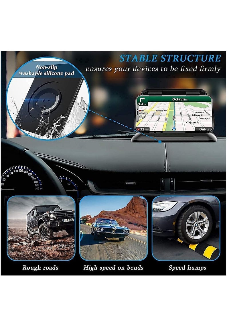 Y&D Car Phone Holder, Mount, Silicone Mat, Anti-Slip Desk for All Kinds of Dashboard Center Console Mount Compatible with iPhone/ Android Devices  - Image 2