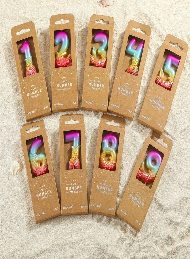 PHD CAKE 2.76 Inch Number 6 Mermaid Birthday Candles, Mermaid Themed Number Candles, Cake Number Candles, Party Celebration - Image 4