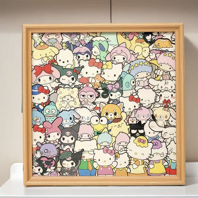 DIY Paintable Puzzle with Frame 30x30 cm - Kuromi Cat Design - Image 3