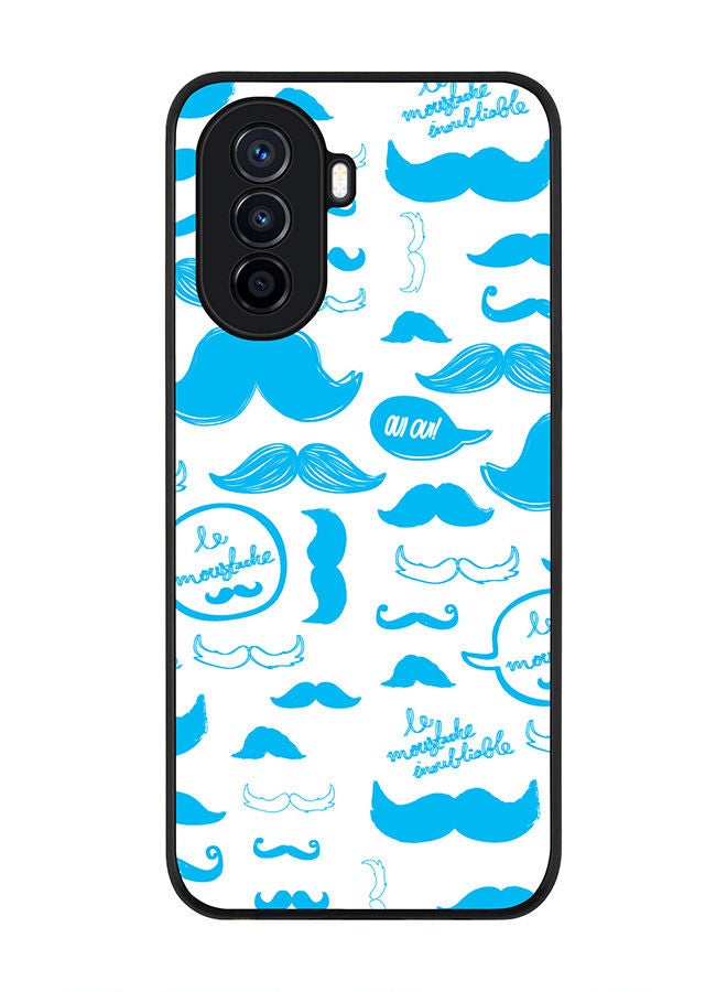 Stylizedd Rugged Black edge case for Huawei Nova Y70  Slim fit Soft Case Flexible Rubber Edges Anti Drop TPU Gel Thin Cover - Le Moustache  - Image 1