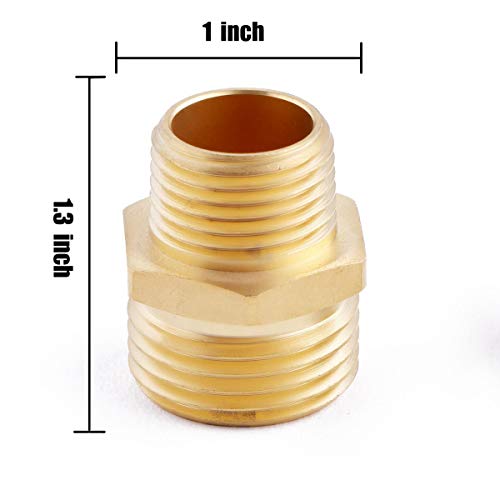 LitOrange (6 Pack Lead-Free Brass Garden Hose Threaded 3/4" GHT to 1/2" NPT Fitting Connect, Green Thumb Quick Swivel Connector Adapter,Double Male Thread 3/4" GHT x 1/2" NPT - Image 4