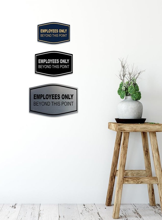 All Quality Fancy Employees Only Beyond This Point Wall or Door Sign - Easy to Install | (Brushed Silver) - Large 1 Pack - Image 5