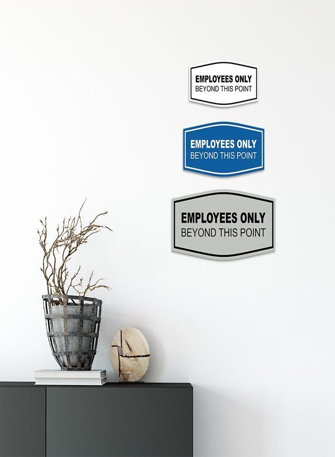 All Quality Fancy Employees Only Beyond This Point Wall or Door Sign - Easy to Install | (Brushed Silver) - Large 1 Pack - Image 2