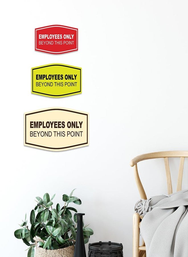 All Quality Fancy Employees Only Beyond This Point Wall or Door Sign - Easy to Install | (Brushed Silver) - Large 1 Pack - Image 3