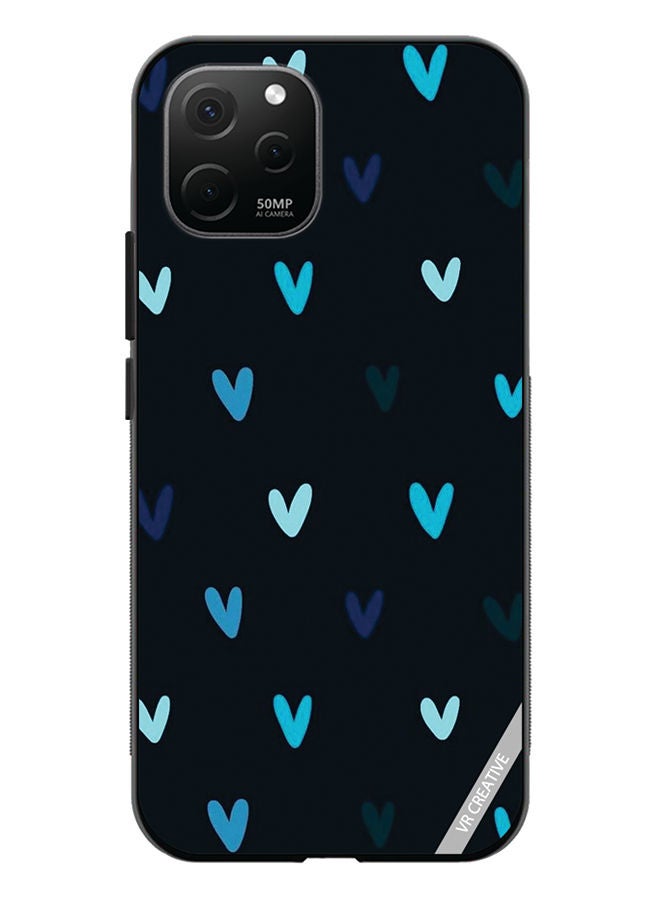 VR CREATIVE Protective Case Cover For Huawei Nova Y61 Blue Hearts Design Multicolour - Image 1