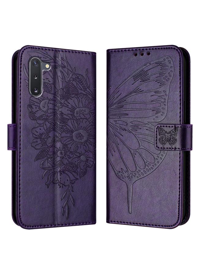 اس-توب جراب لهاتف Samsung Galaxy Note10، جراب هاتف جلدي منقوش عليه فراشة - Image 1